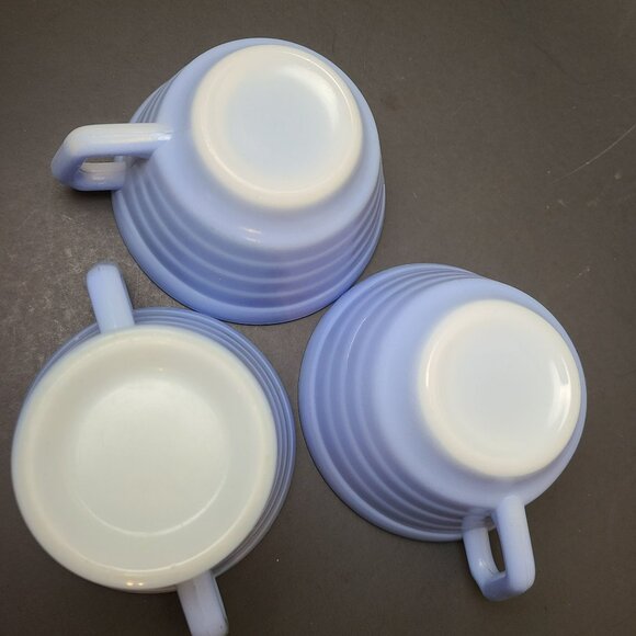 Lot (3) Vintage Hazel Atlas Platonite Moderntone Sugar Bowl & Two Cups Mugs - Picture 14 of 15